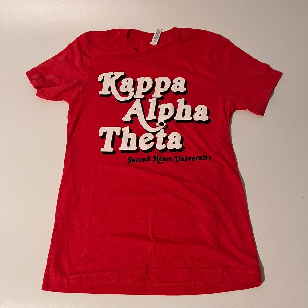Bella Canvas Kappa Alpha Theta Sacred Heart University Red Sorority T-Shirt S
